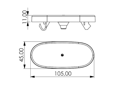 Боковой габаритный фонарь неоновый Sprinter/Crafter желтый HM-0524