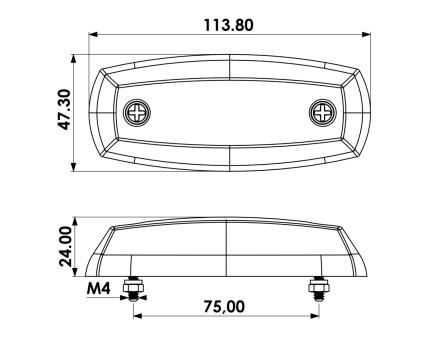 Фонарь габаритный неоновый белый 12-24 вольт HM-0124