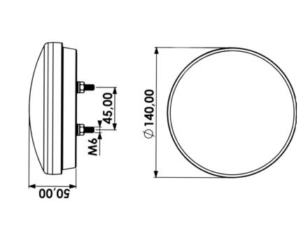 Фонарь задний круглый 5-ти функциональный 12-24 вольт HM-0424