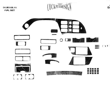 Накладки на панель Mercedes Actros Full Set MP2-MP3 2003-2016 (Meric, 49 деталей) 94000053