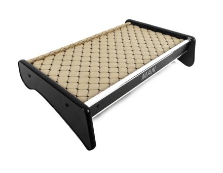 Полка на панель Man TGX эко-кожа бежевая с черной прошивкой